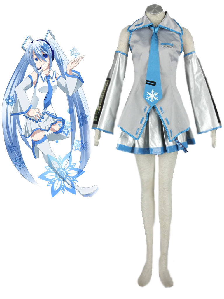 Vocaloid Snow Miku Cosplay Costume